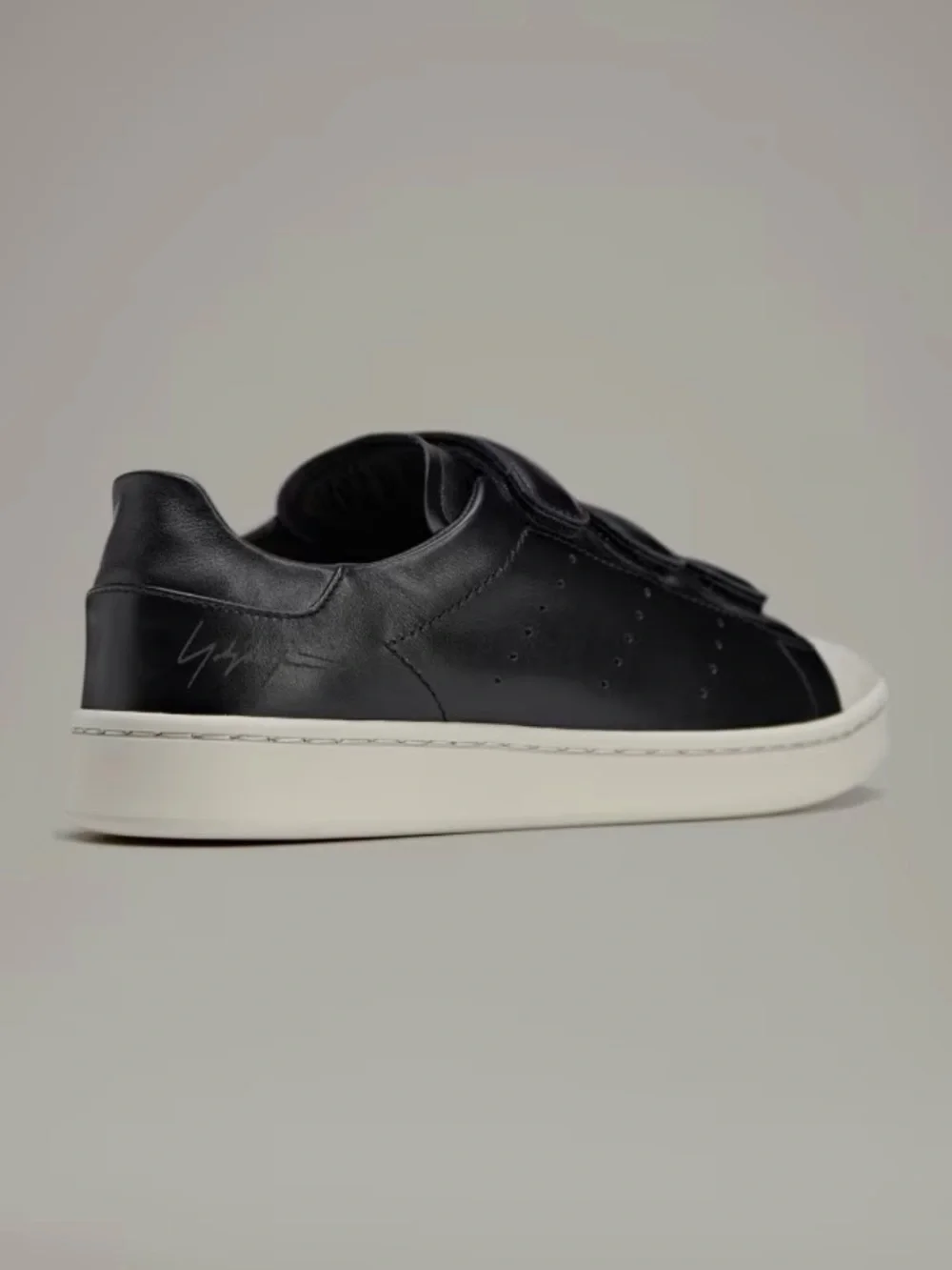 adidas Men's Black Leather Velcro Strap Sneakers Yohji Yamamoto Stan Smith Y-3